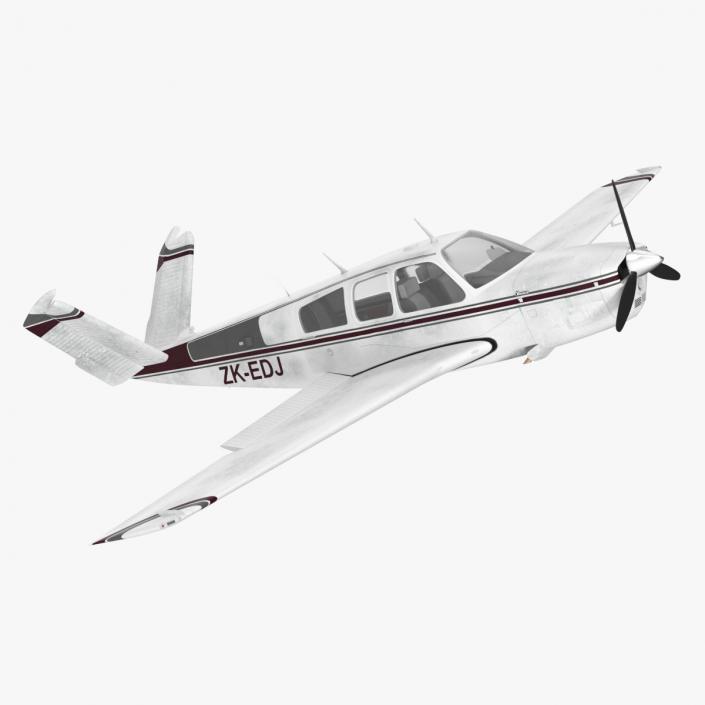 3D Propeller Aircraft Beechcraft Bonanza S35 Rigged model