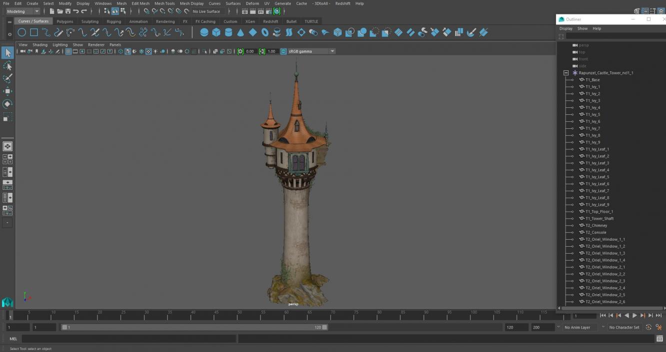 3D Rapunzel Castle Tower