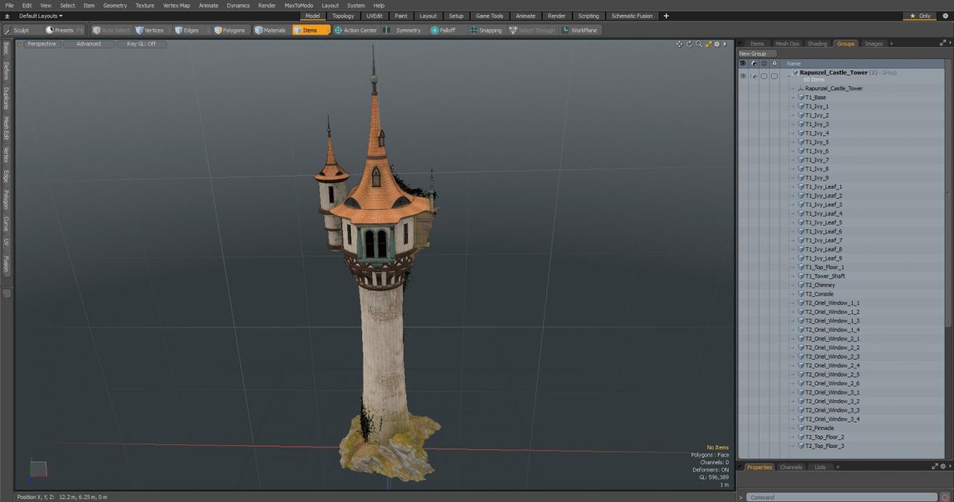 3D Rapunzel Castle Tower