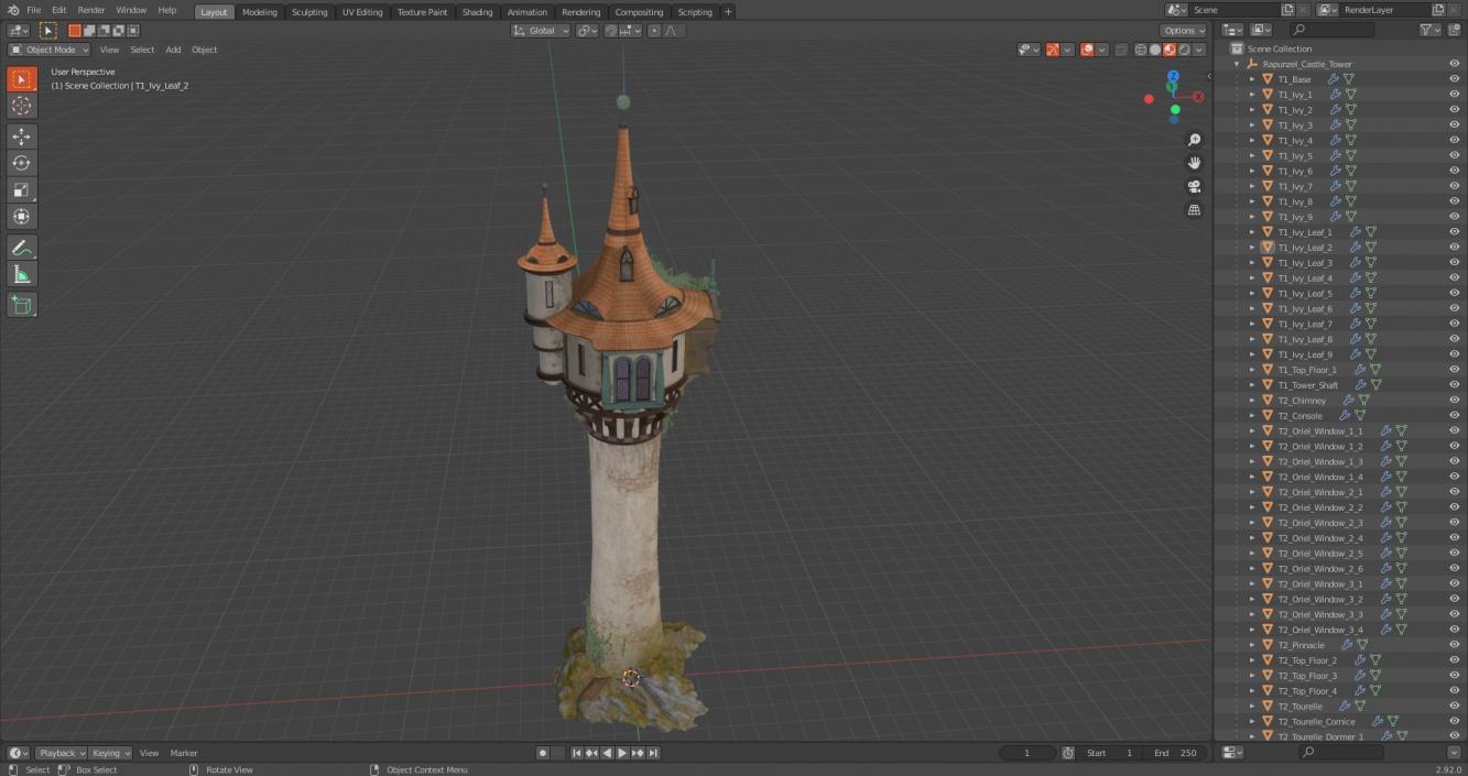 3D Rapunzel Castle Tower