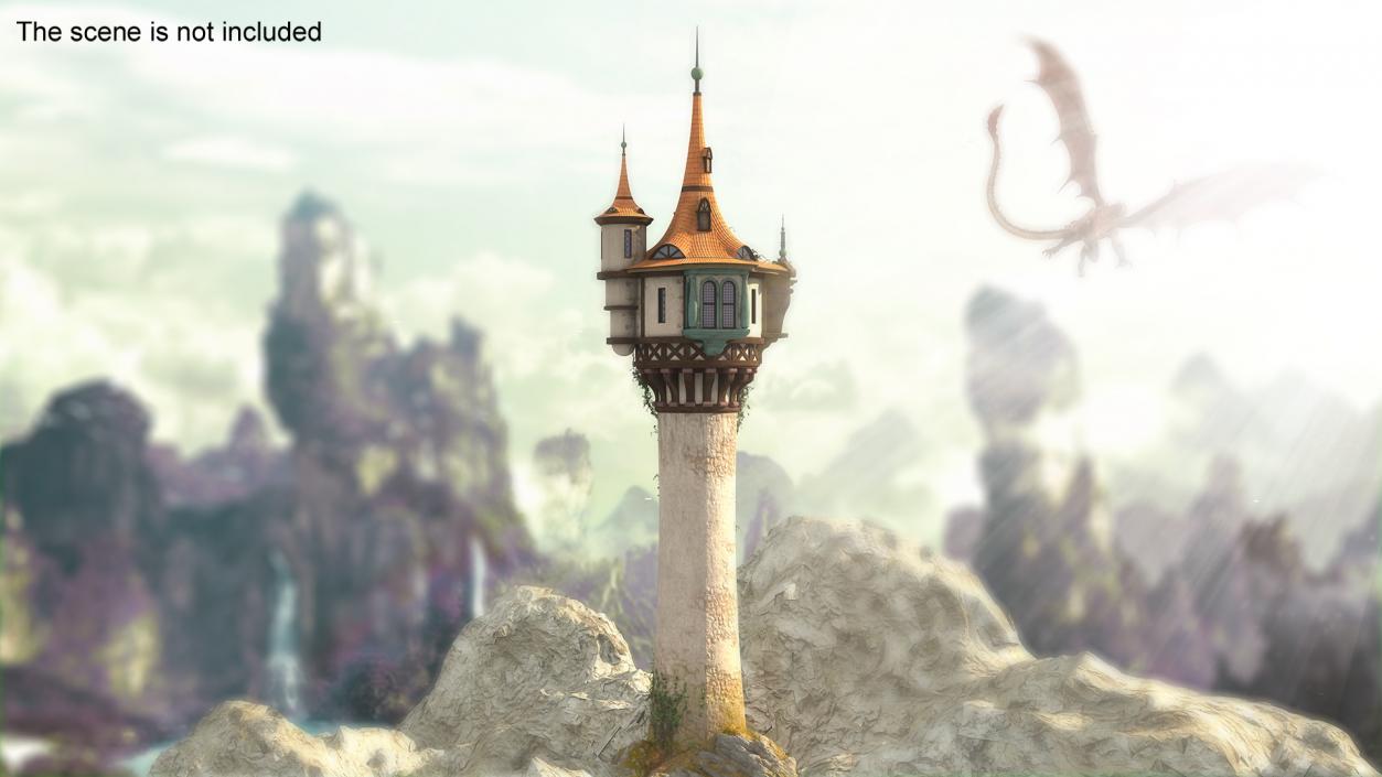 3D Rapunzel Castle Tower