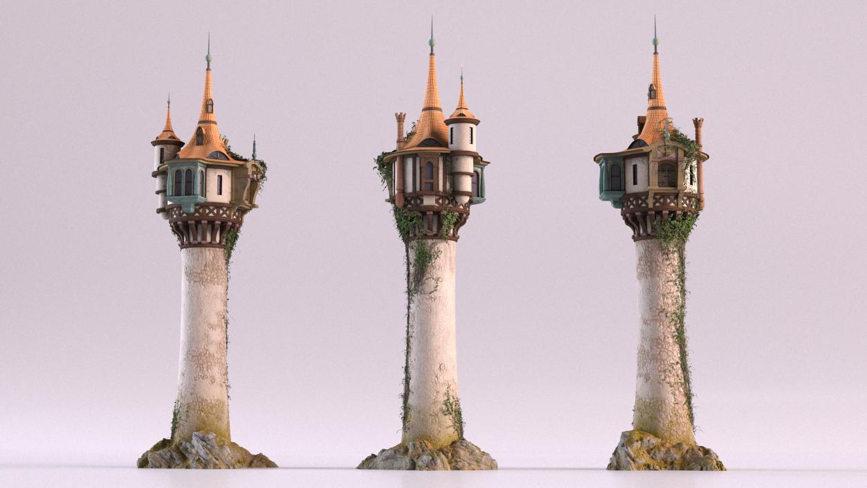 3D Rapunzel Castle Tower