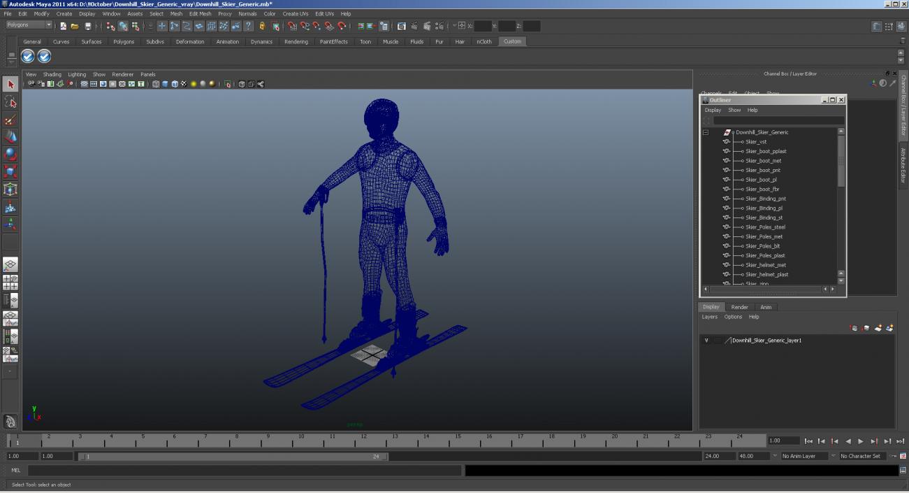 Downhill Skier Generic 3D