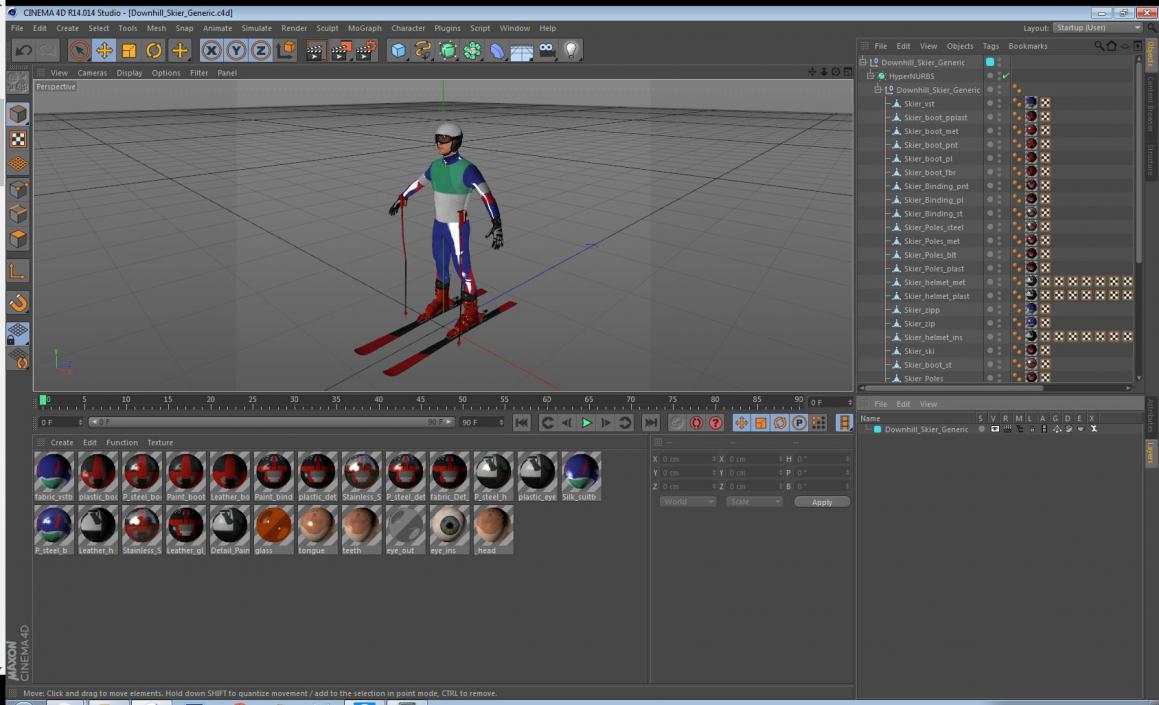 Downhill Skier Generic 3D