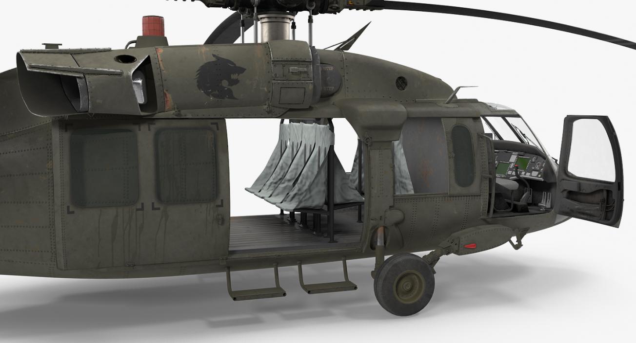 3D Sikorsky UH-60 Black Hawk US Military Utility Helicopter