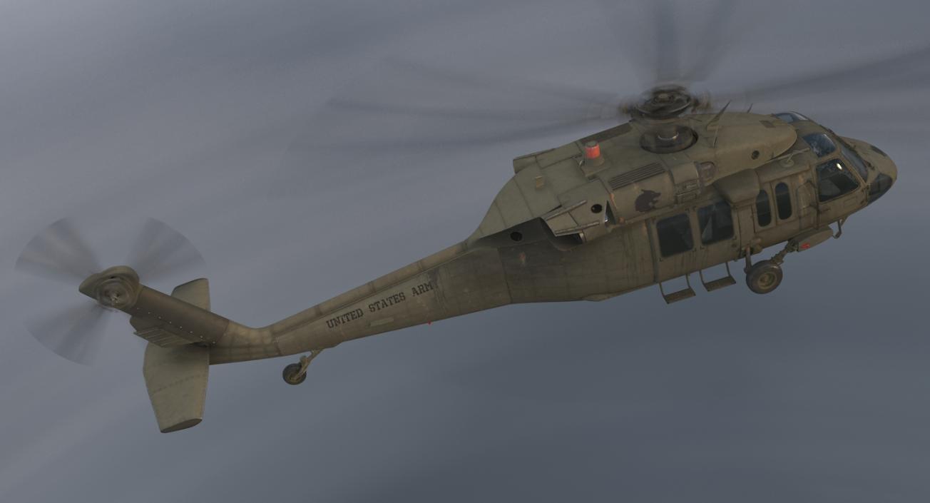 3D Sikorsky UH-60 Black Hawk US Military Utility Helicopter