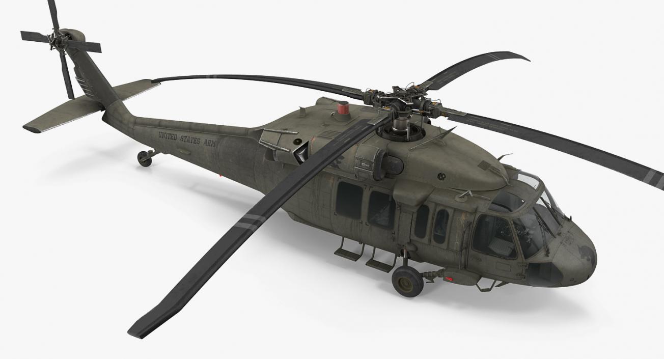 3D Sikorsky UH-60 Black Hawk US Military Utility Helicopter