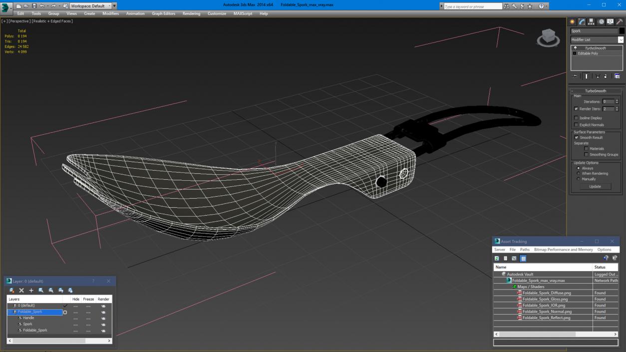 Foldable Spork 3D model