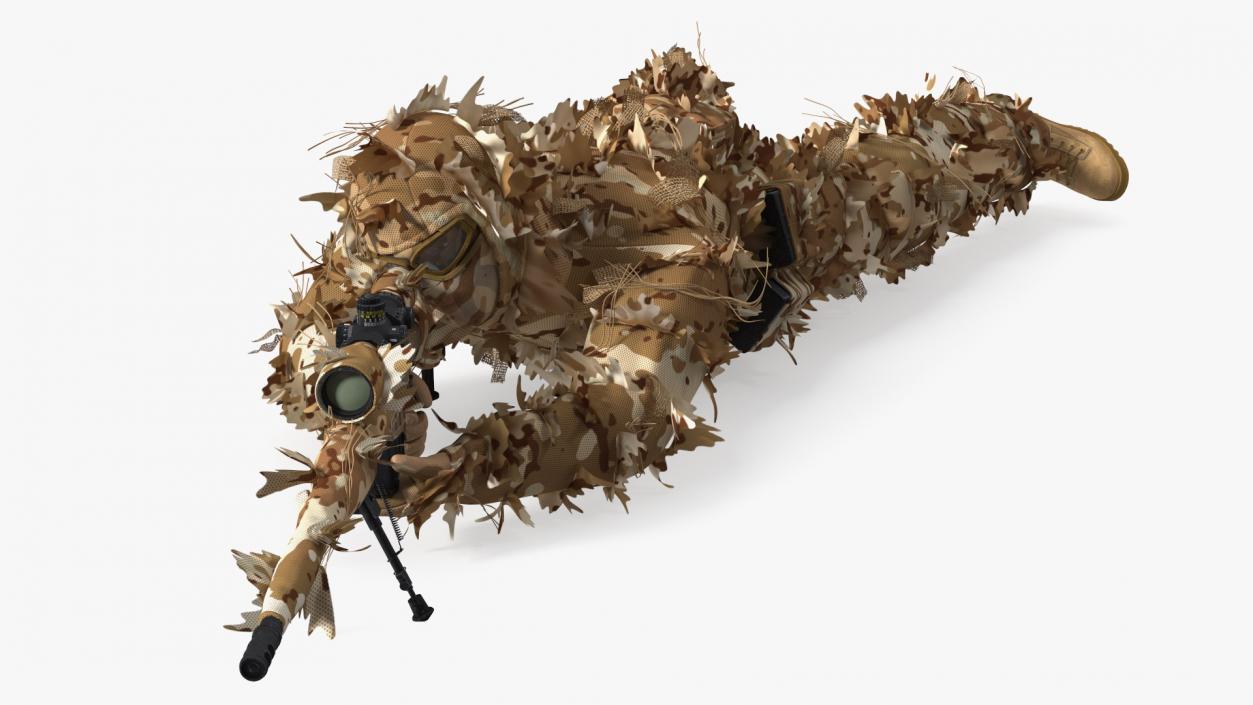 3D Sniper Shooting Position Desert Camo