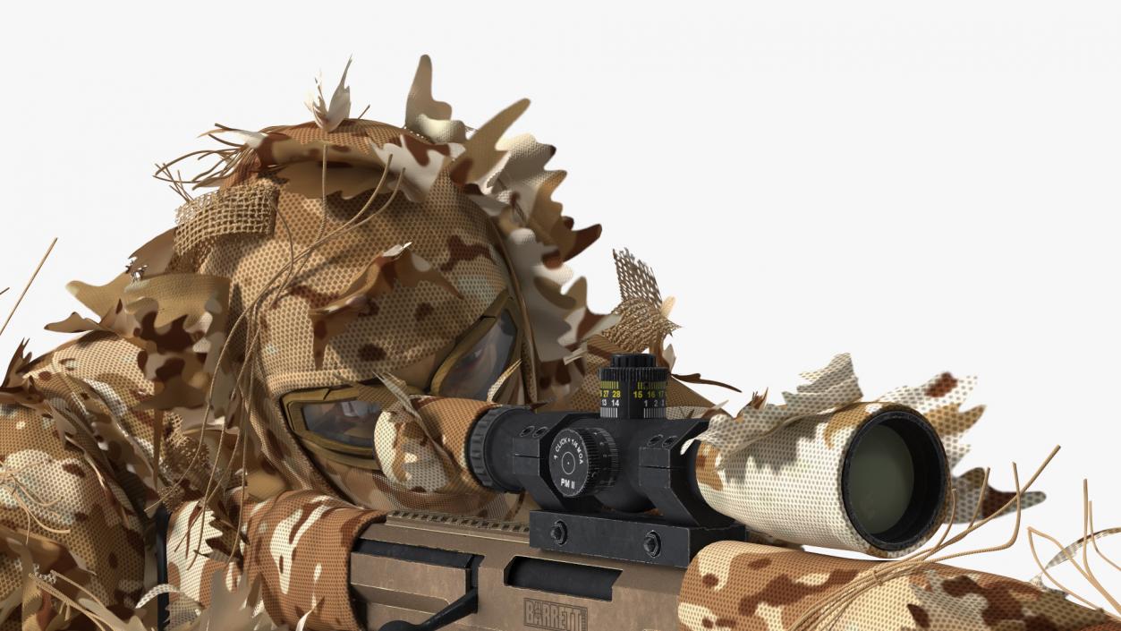 3D Sniper Shooting Position Desert Camo