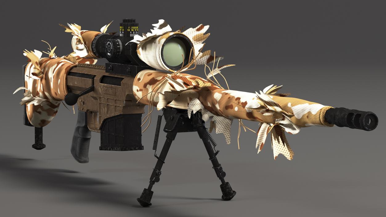 3D Sniper Shooting Position Desert Camo