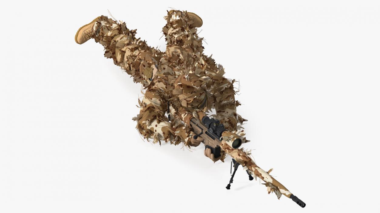 3D Sniper Shooting Position Desert Camo