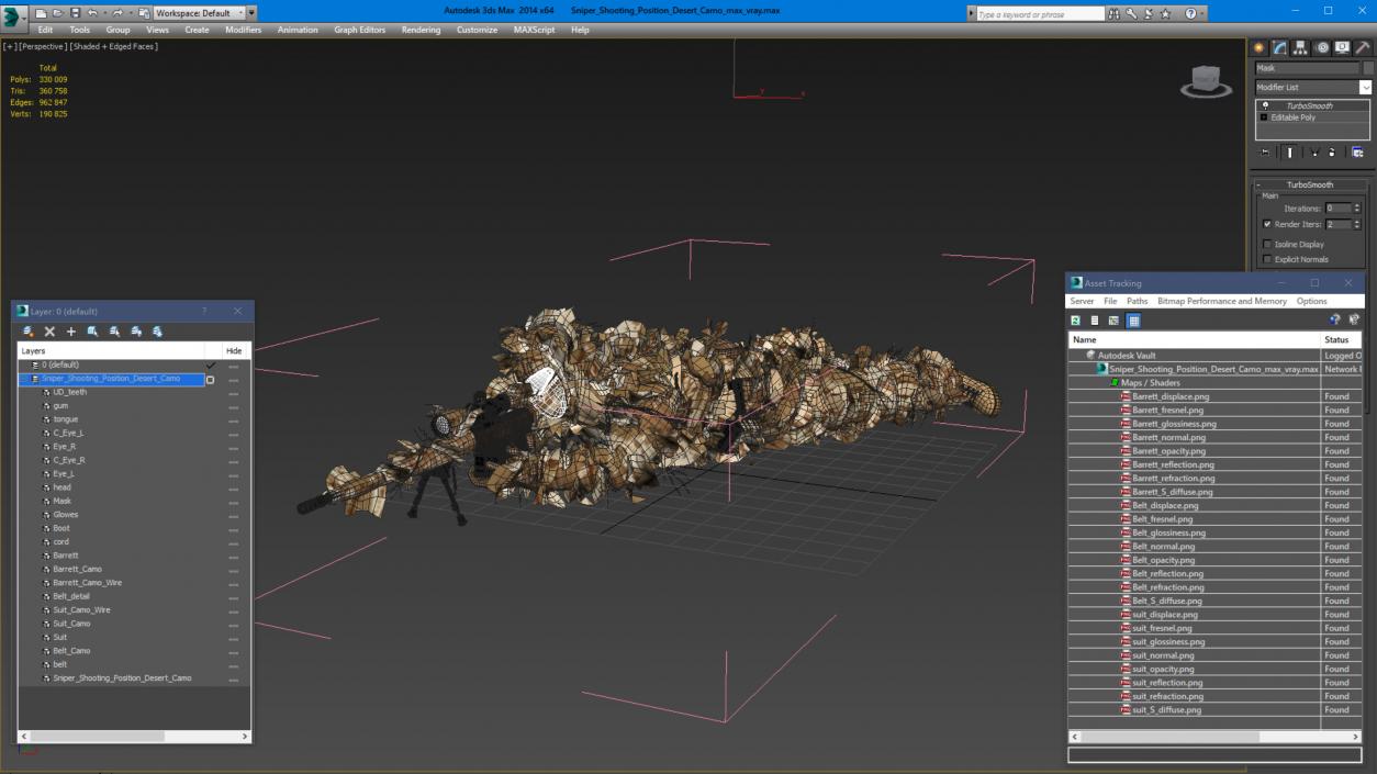 3D Sniper Shooting Position Desert Camo