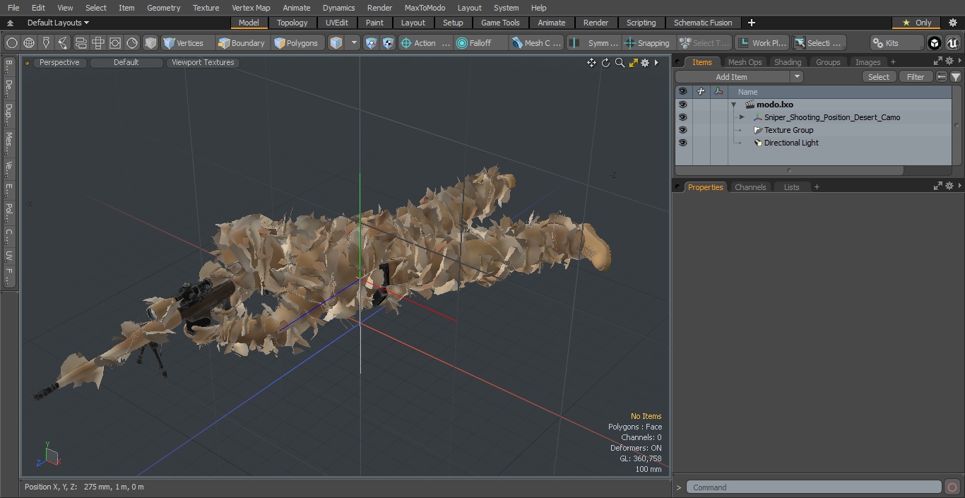 3D Sniper Shooting Position Desert Camo