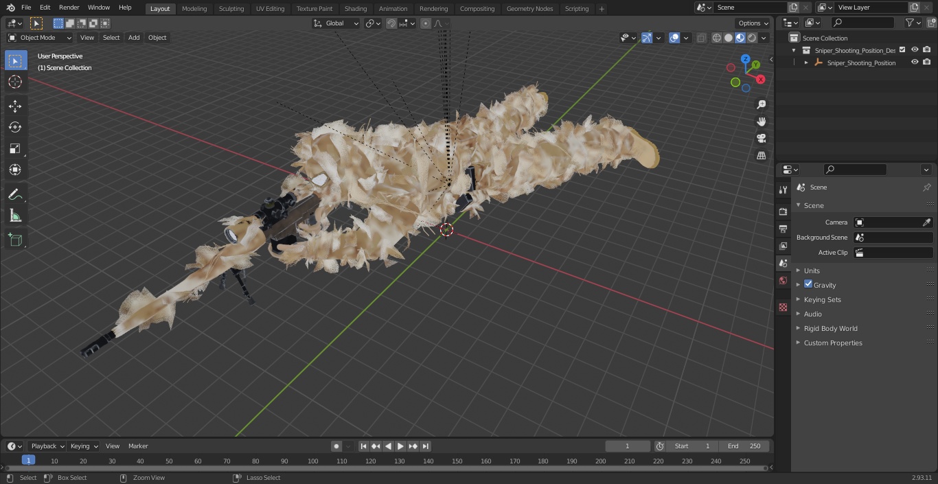 3D Sniper Shooting Position Desert Camo