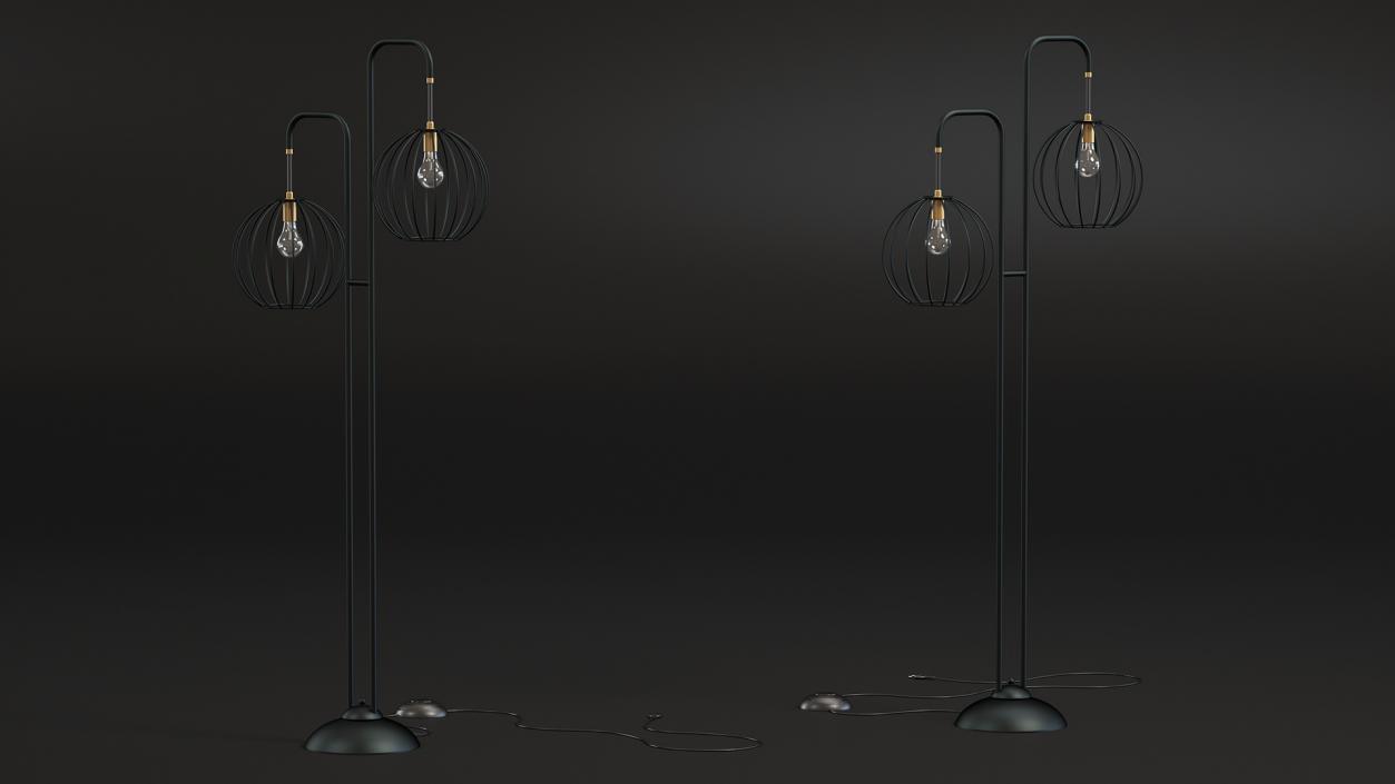 3D Floor Lamp Black