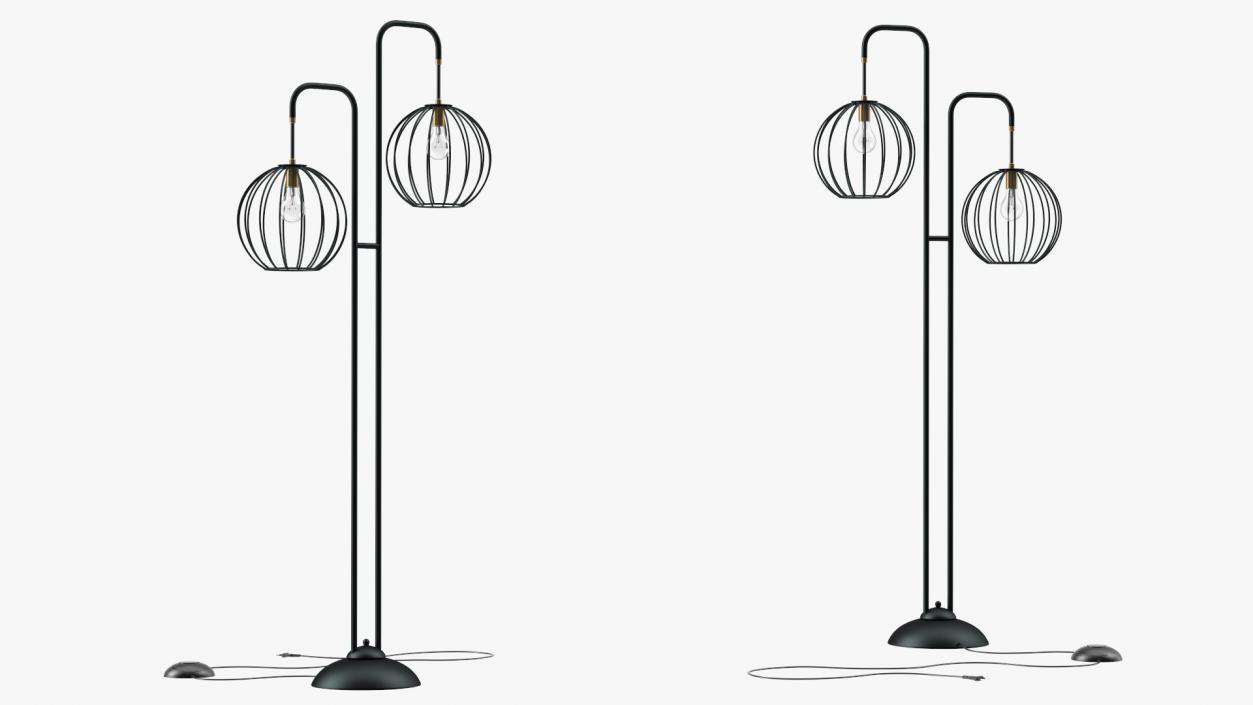 3D Floor Lamp Black