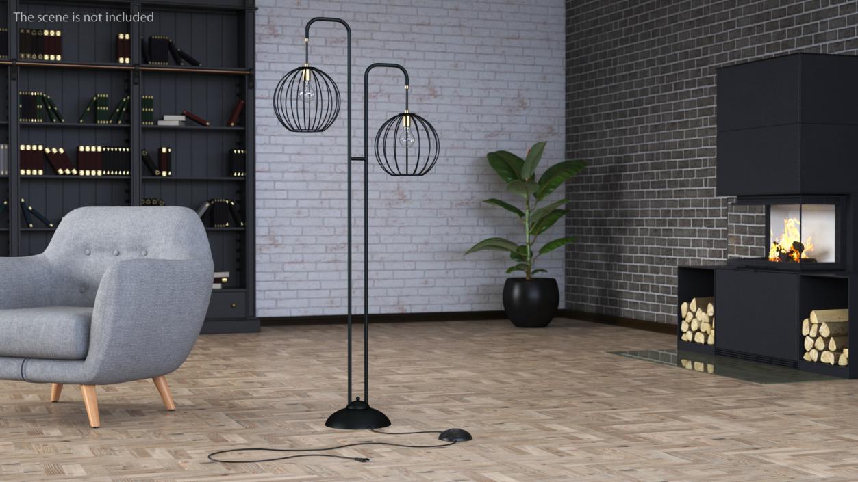 3D Floor Lamp Black