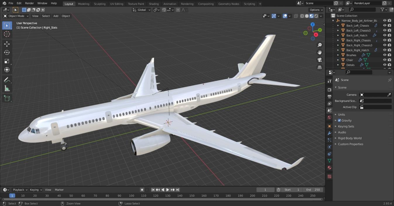 Narrow-Body Jet Airliner Blank Livery 3D