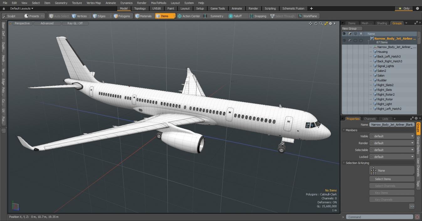 Narrow-Body Jet Airliner Blank Livery 3D