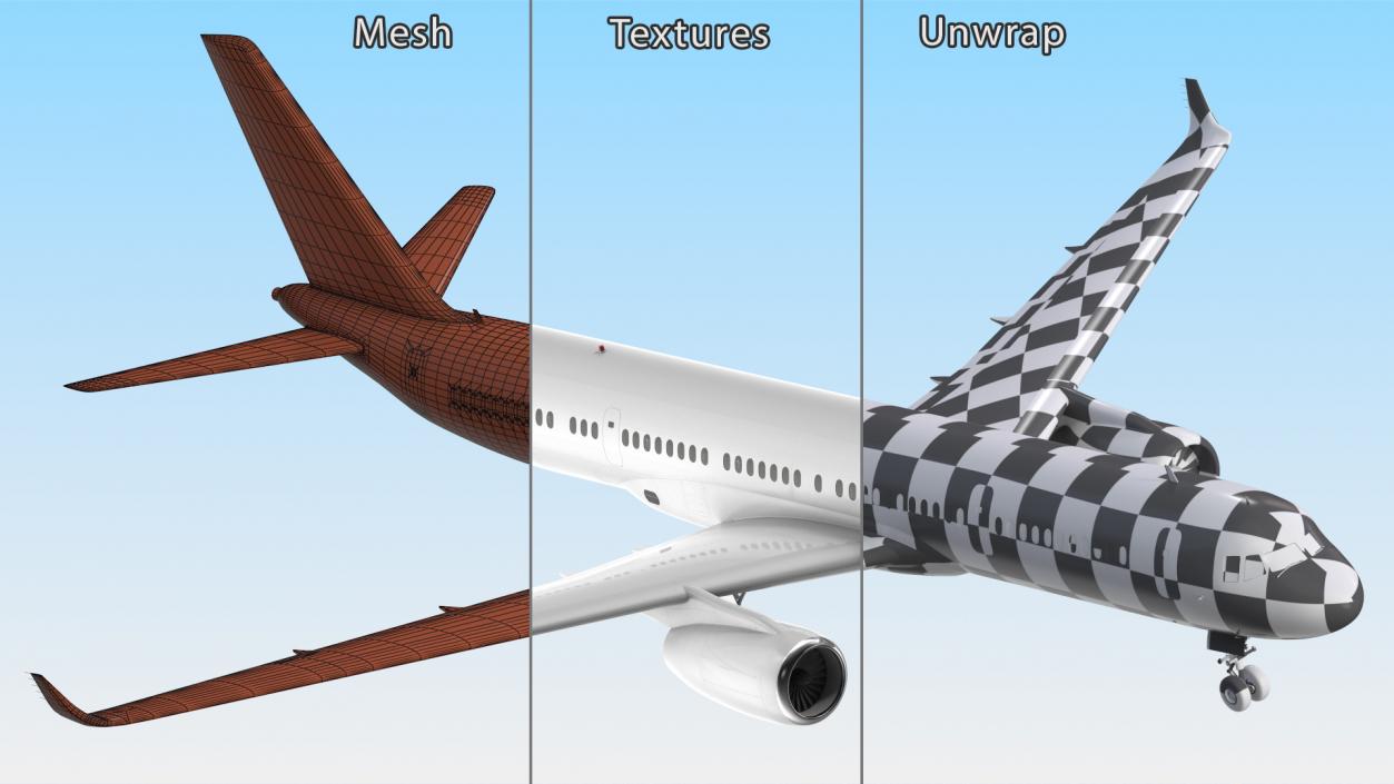 Narrow-Body Jet Airliner Blank Livery 3D