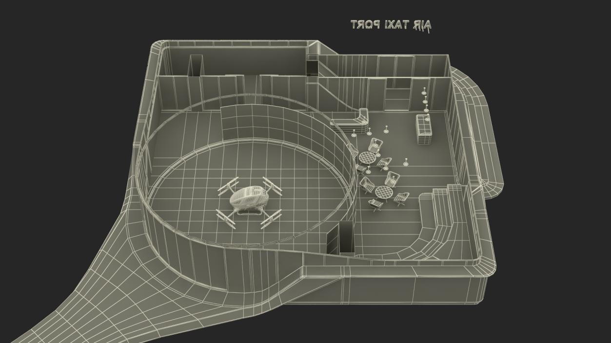 3D model Urban Air Port with Drone