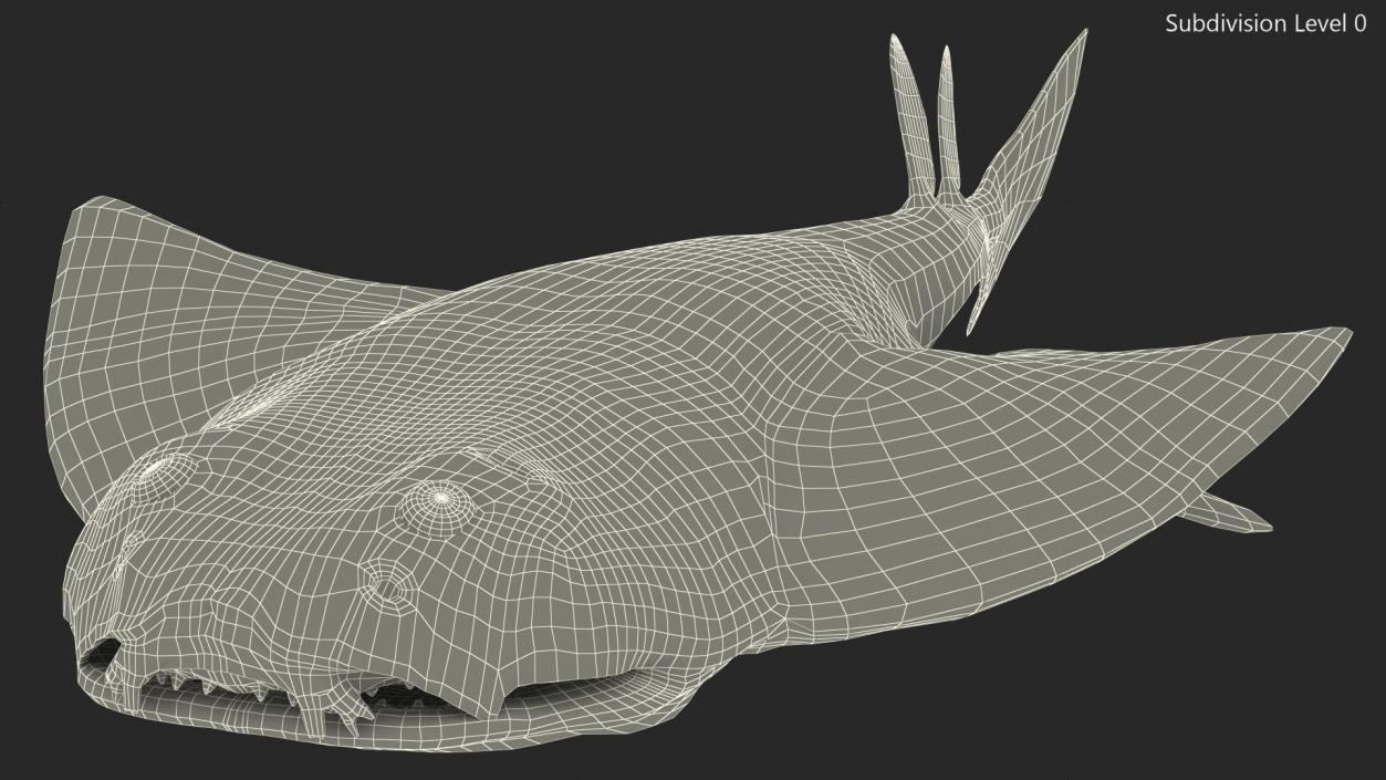 3D model Angel Shark Swimming Pose