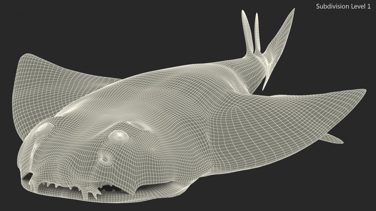 3D model Angel Shark Swimming Pose