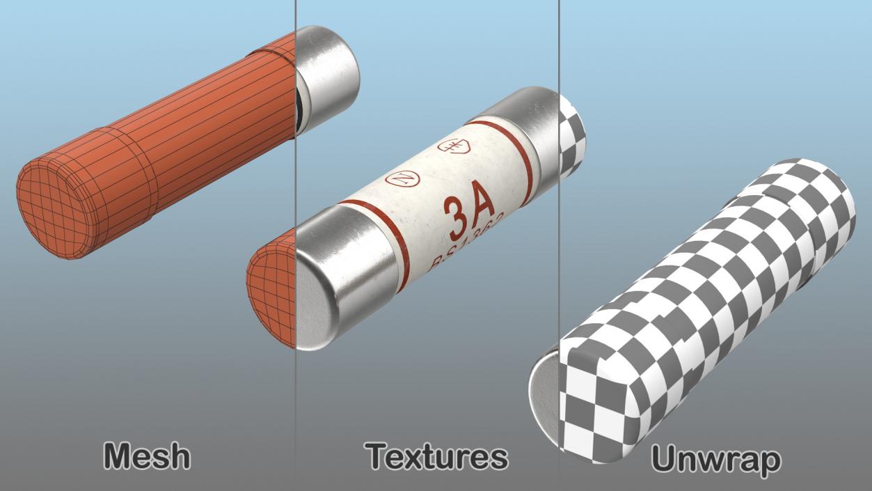 BS1362 Ceramic Fuse 3D model