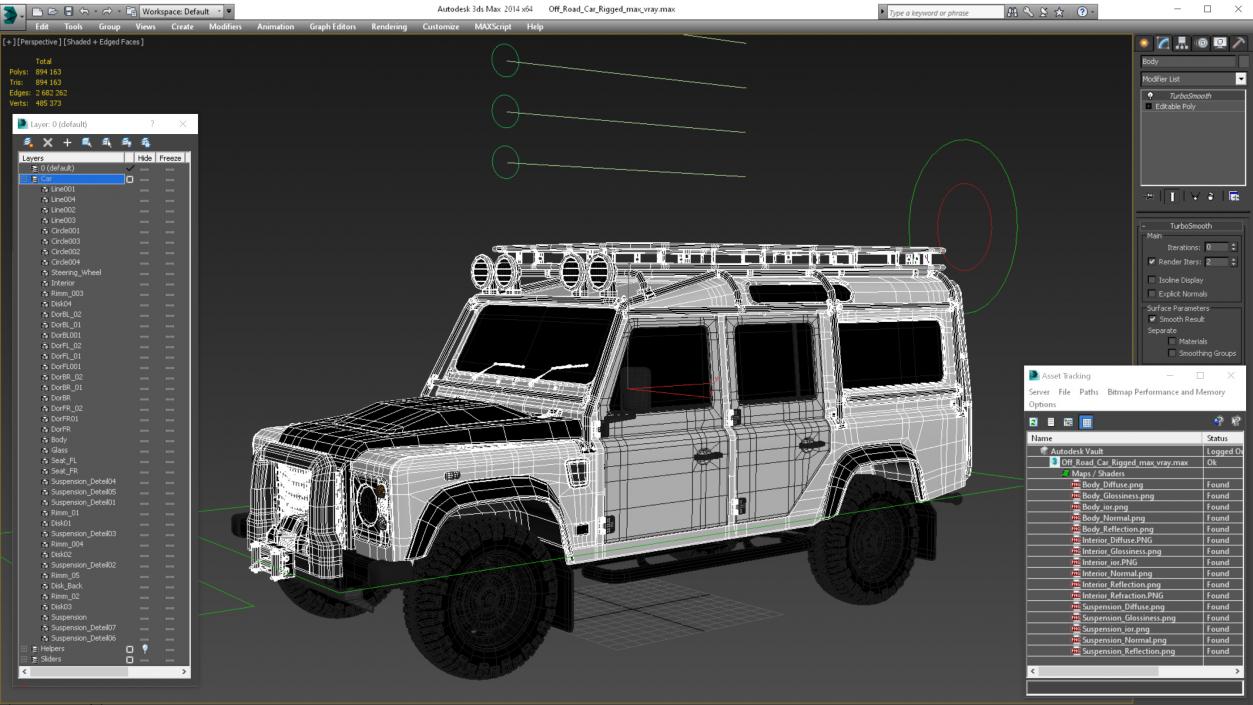 Off Road Car Rigged 3D model