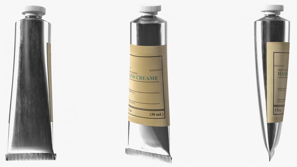 3D Hand Cream in Aluminium Tube model