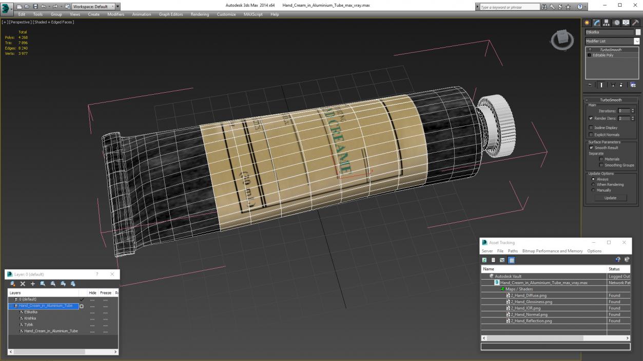 3D Hand Cream in Aluminium Tube model