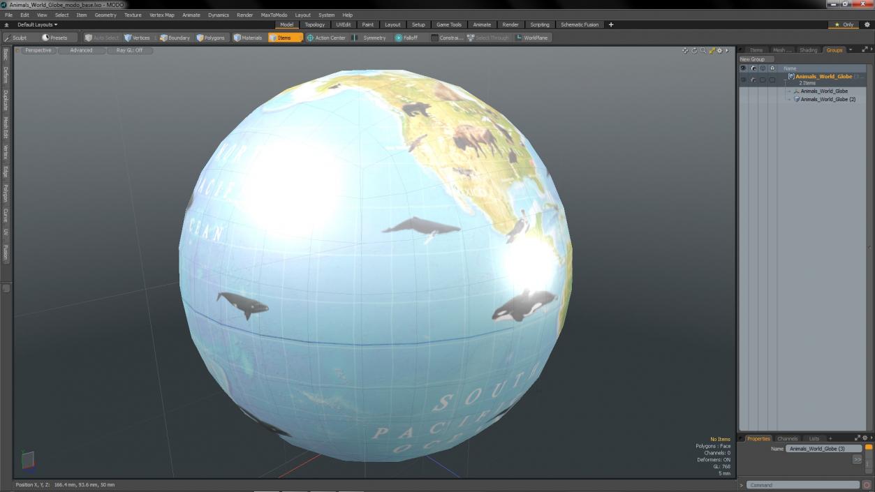 Animals World Globe 3D model