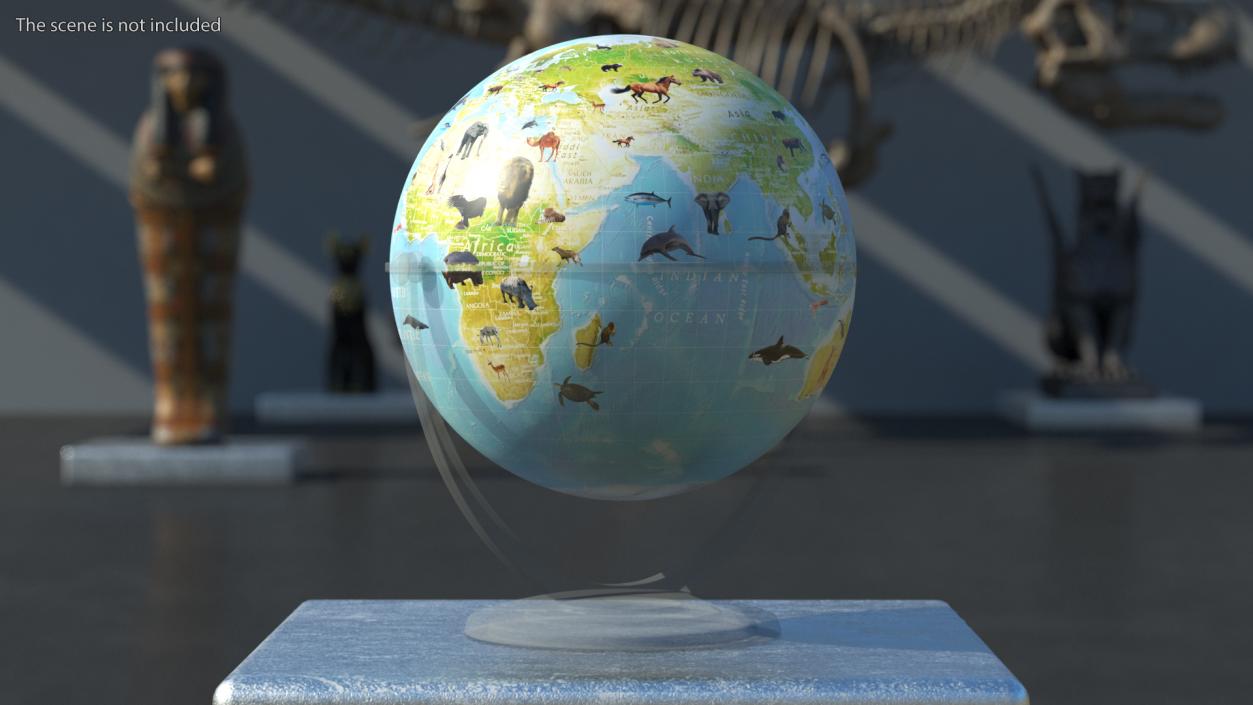 Animals World Globe 3D model