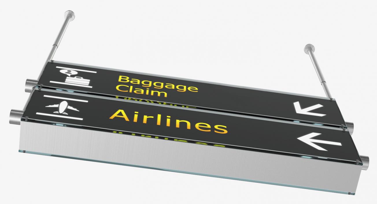 3D Airport Signs Baggage Claim Airlines