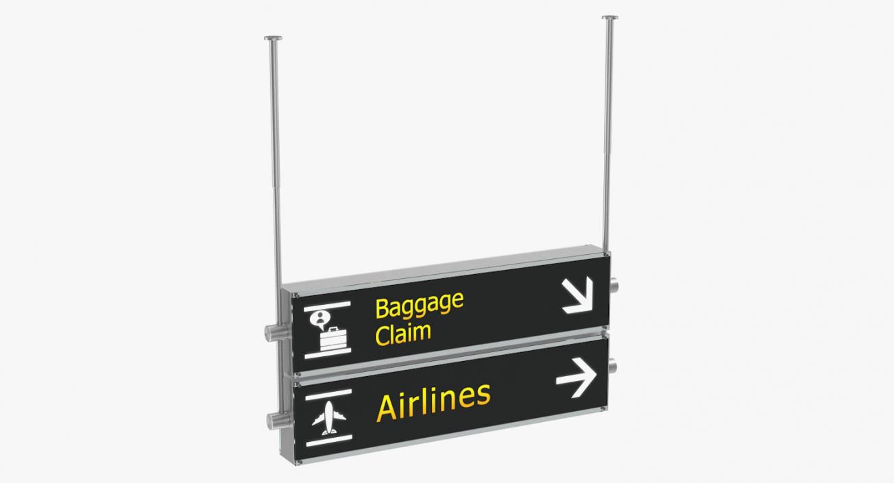 3D Airport Signs Baggage Claim Airlines