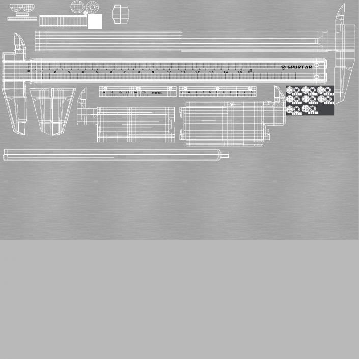 Spurtar Steel Vernier Caliper 3D model