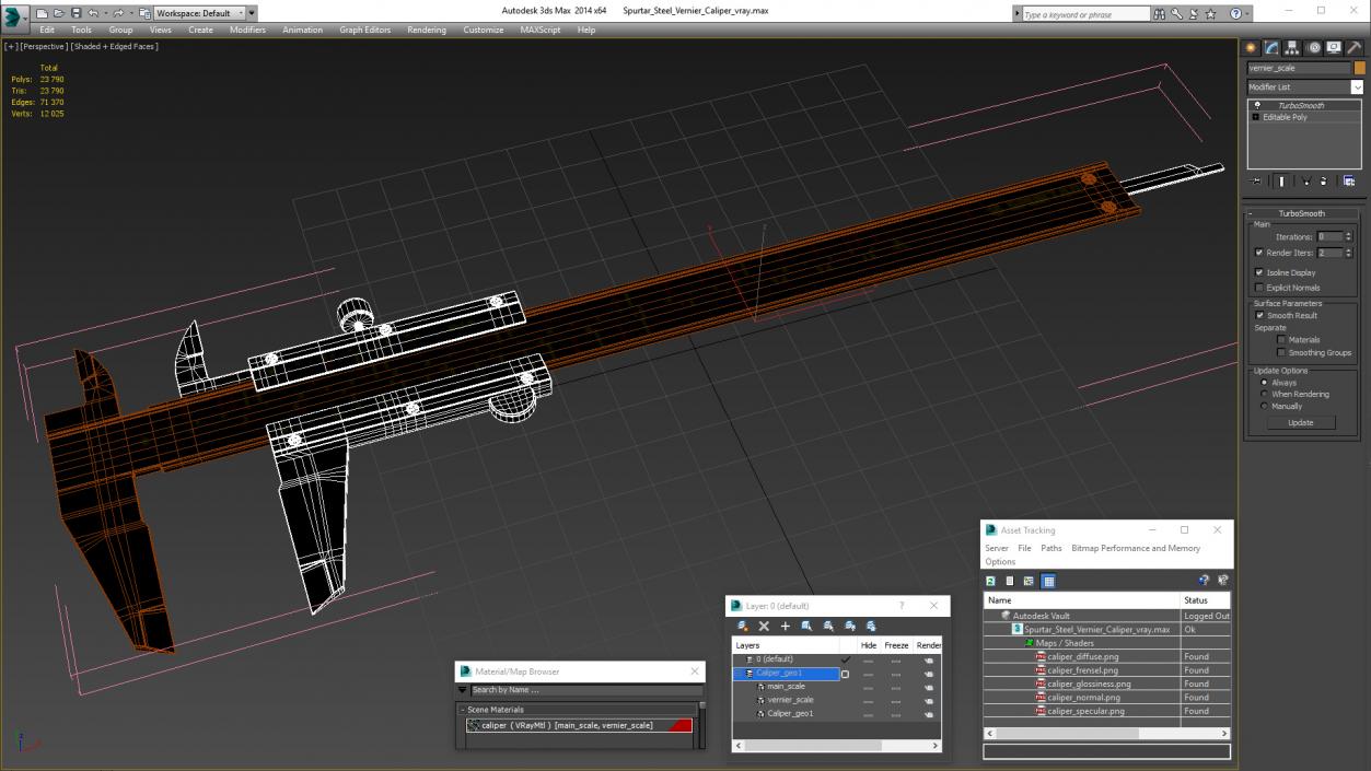 Spurtar Steel Vernier Caliper 3D model