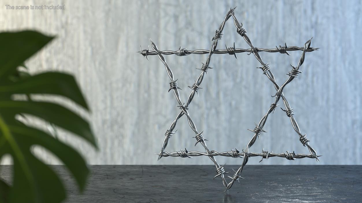 3D model Star of David made from Barbed Wire