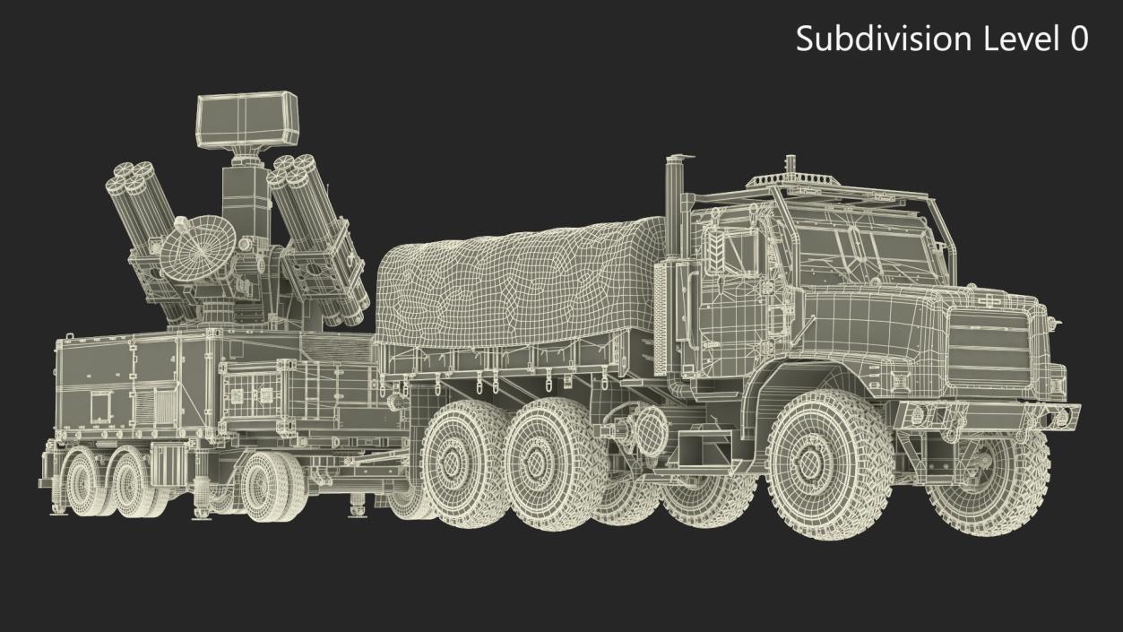 3D Truck with Trailer Air Defense Missile Complex