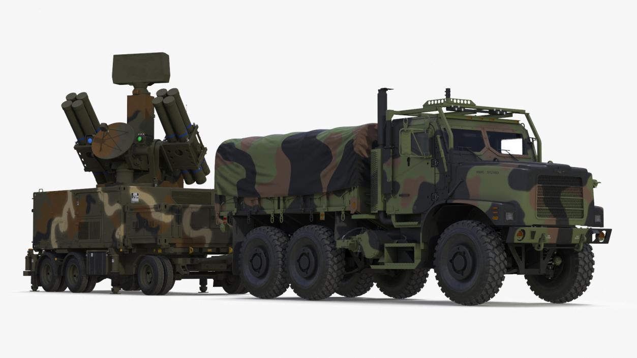 3D Truck with Trailer Air Defense Missile Complex