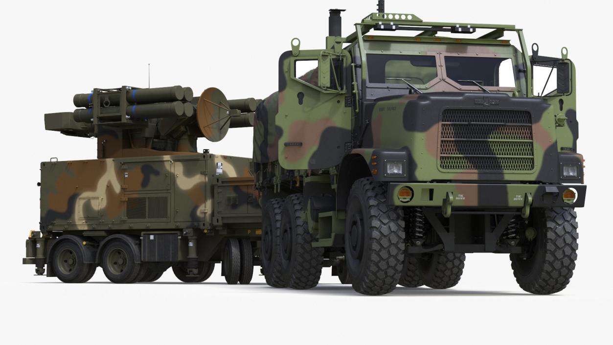 3D Truck with Trailer Air Defense Missile Complex