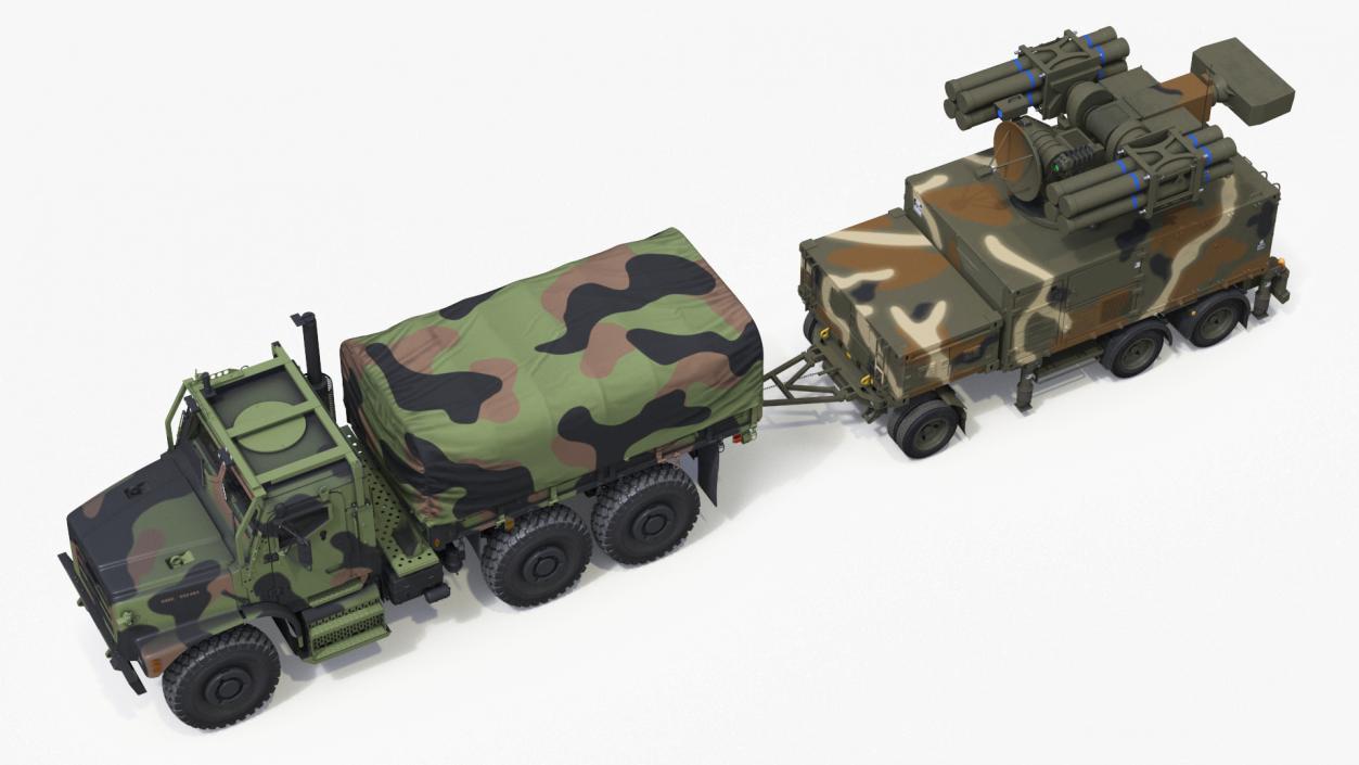 3D Truck with Trailer Air Defense Missile Complex