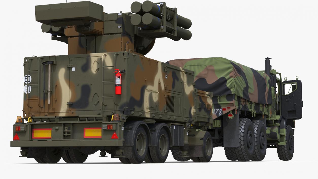 3D Truck with Trailer Air Defense Missile Complex