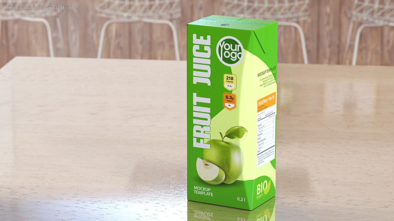 3D Small Aseptic Carton Mockup Green model