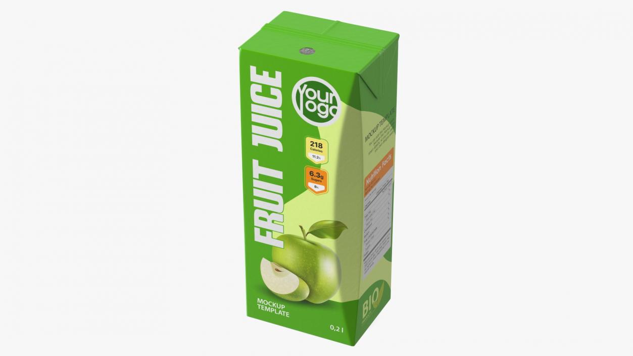 3D Small Aseptic Carton Mockup Green model