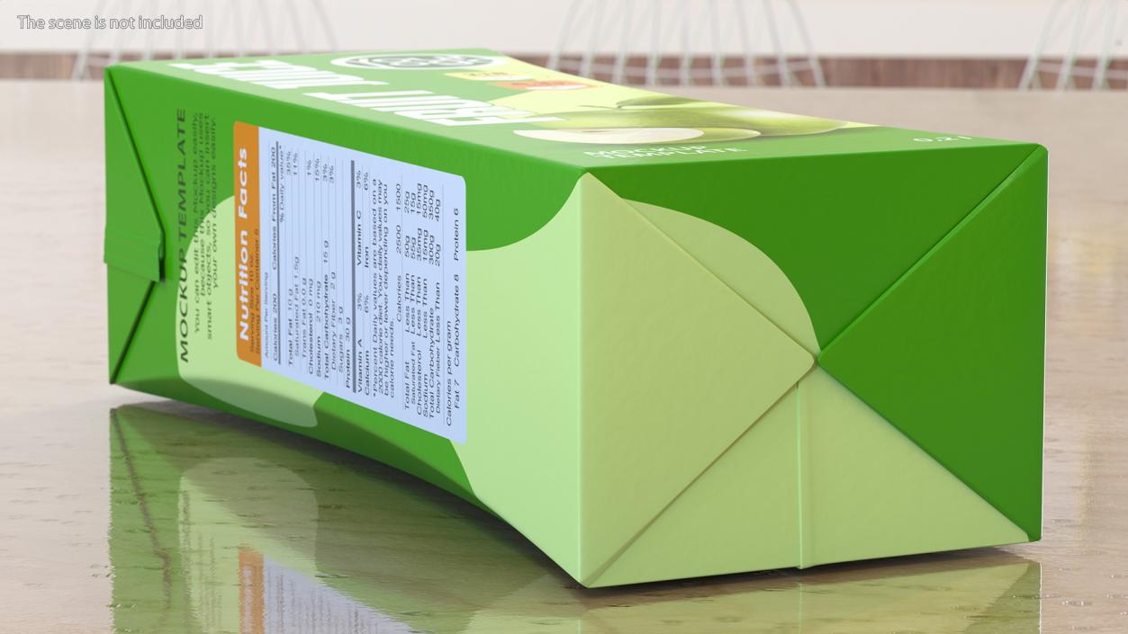 3D Small Aseptic Carton Mockup Green model