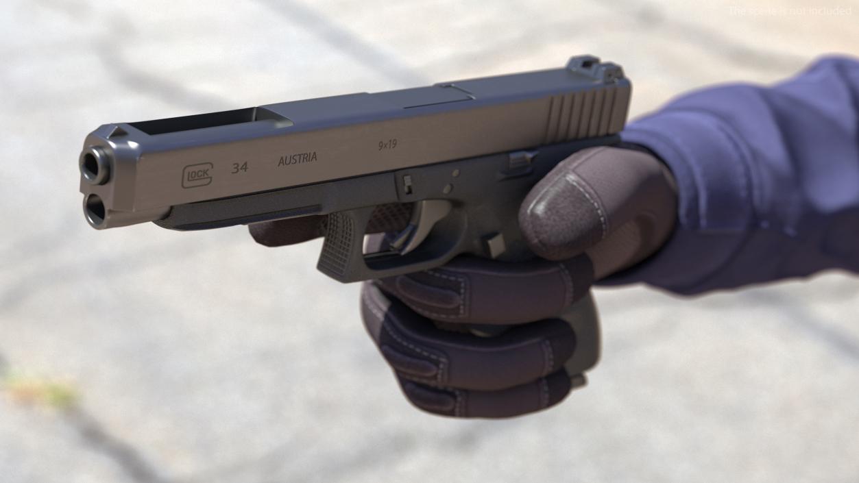 Semi Auto Pistol Glock G34 Black 3D