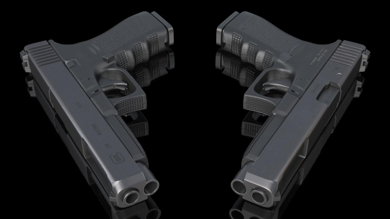 Semi Auto Pistol Glock G34 Black 3D