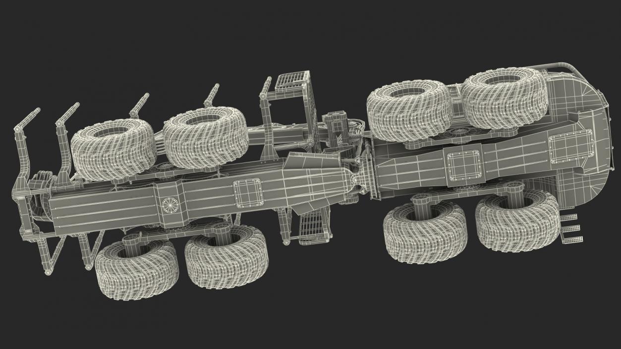 Forwarder Forestry Vehicle Dirty Rigged 3D model